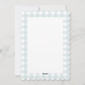 フローラポインセチア淡い青の格子模様チェッククリスマス シーズンカード (裏面)