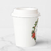 フローラポインセチア緑のファミリークリスマスカスタム 紙コップ (右)