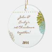 フローラポゼイパーソナライズされたフラワーネームオーナメント セラミックオーナメント (左)