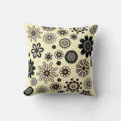 フローラポップ・アートのプリントパターガーリーンかわいいボホヒッピー クッション (正面)