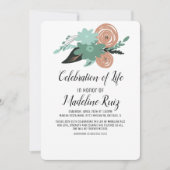 フローラポピズブーケお祝いオブライフ 招待状 (正面)