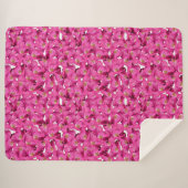 フローラポピーのピンクパターン。 シェルパブランケット (正面(横))