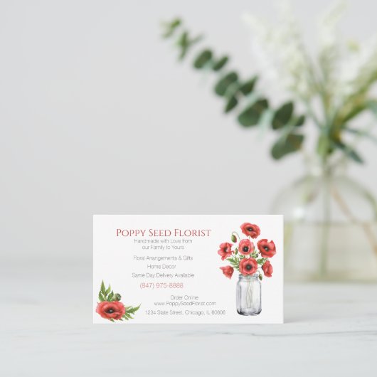 フローラポピー名刺 名刺 (スタンド正面)