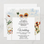 *~*フローラポピー絵を描フィールドのAR9招待状 招待状 (正面/裏面)