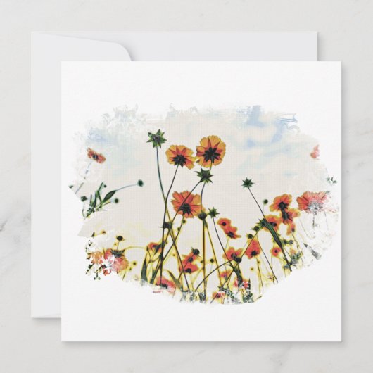 *~*フローラポピー絵を描フィールドのAR9招待状 招待状 (裏面)