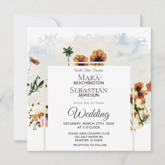 *~*フローラポピー絵を描フィールドのAR9招待状 招待状 (正面)