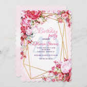 フローラポリゴン誕生日招待状 招待状 (正面/裏面)