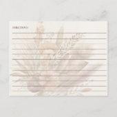 フローラポンパスグラスボーブライダルシャワーレシピカード ポストカード (裏面)