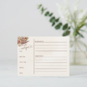 フローラポンパスグラスボーブライダルシャワーレシピカード ポストカード (スタンド正面)