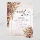 フローラポンパスグラスボーホブライダルシャワー 招待状 (正面/裏面)