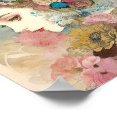 フローラポートレートミックスメディアコラージュエフェメラ ポスター (角)