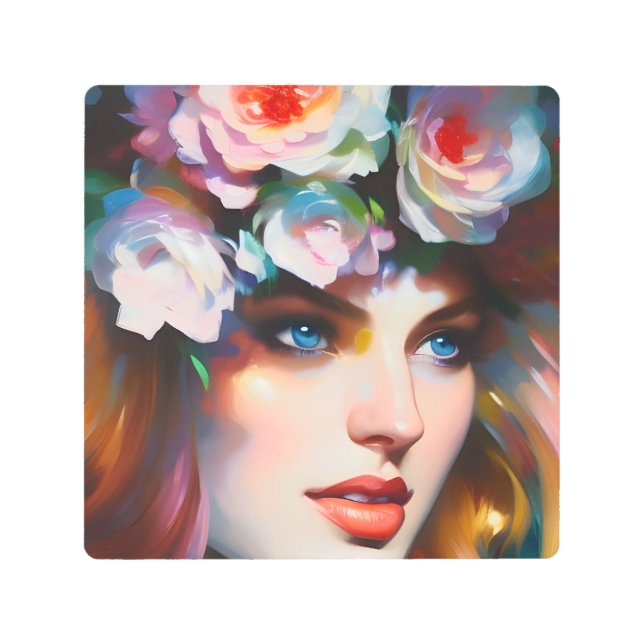 フローラポートレート絵画ズ メタルプリント (正面)