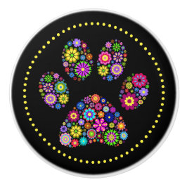 フローラポープリントセラミックドロワノブ セラミックノブ