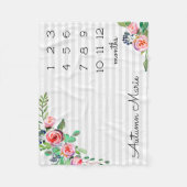 フローラマイルストーンベビーブランケット フリースブランケット (正面)