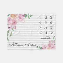 フローラマイルストーンベビーブランケット