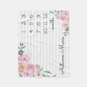 フローラマイルストーンベビーブランケット フリースブランケット (正面)