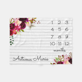 フローラマイルストーンベビーブランケット フリースブランケット