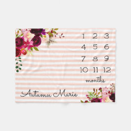 フローラマイルストーンベビーブランケット フリースブランケット