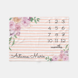 フローラマイルストーンベビーブランケット フリースブランケット