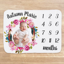 フローラマイルストーンベビーブランケット ベビー ブランケット