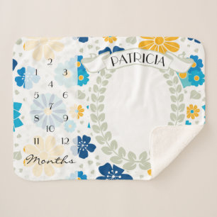 フローラマイルストーン写真プロップ シェルパブランケット