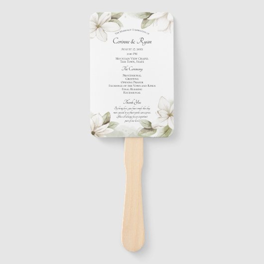 フローラマウンテン結婚式 プログラムファン ハンドファン (正面)