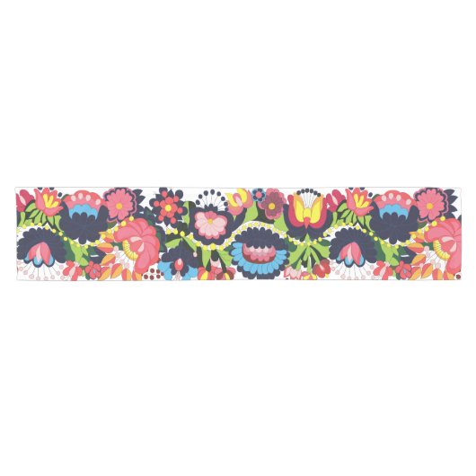 フローラマカラフルトイデジタルフォーク刺繍 ショートテーブルランナー (横)