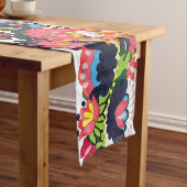 フローラマカラフルトイデジタルフォーク刺繍 ショートテーブルランナー (インサイチュ)