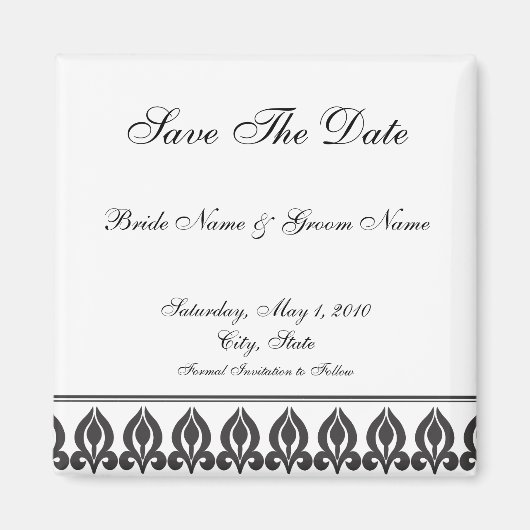 フローラマグネットブラック/ホワイト マグネット (正面)