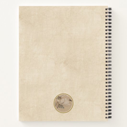 フローラマグノリアファインアート日本のアンティーク絵画ズ ノートブック (裏面)