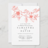 フローラマグノリアブランチコーラルリハーサルディナー 招待状 (正面)
