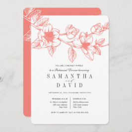 フローラマグノリアブランチコーラルリハーサルディナー 招待状