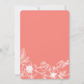 フローラマグノリアブランチ |コーラル | 結婚s 招待状 (裏面)
