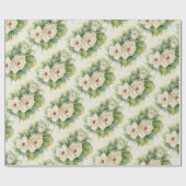 フローラマグノリアホワイトヴィンテージ ラッピングペーパー (フラット)