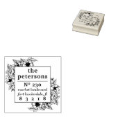 フローラマグノリア縁どファミリ名差出人住所 ラバースタンプ (押印)