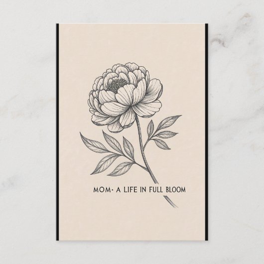 フローラマザーズデイアート – 「ライフ・イン・開花」デコール エンクロージャーカード (正面)