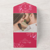 フローラマゼンタオールインワンウェディング招待 オールインワン招待状 (外側)