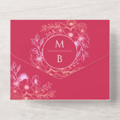 フローラマゼンタオールインワンウェディング招待 オールインワン招待状 (裏面)