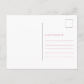 フローラマゼンタピンクウェディング日付ポストカードの保存 ポストカード (裏面)