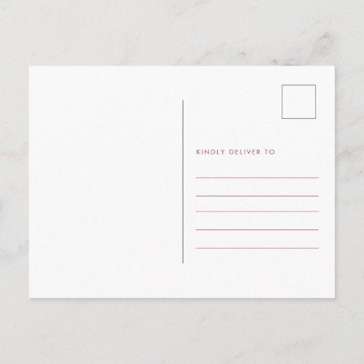 フローラマゼンタピンクウェディング日付ポストカードの保存 ポストカード (裏面)