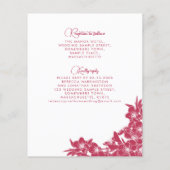 フローラマゼンタピンクバジェット結婚式招待状 (裏面)