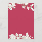 フローラマゼンタピンク金ゴールド結婚式レセプションカード エンクロージャーカード (裏面)