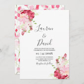 フローラマゼンタ結婚式招待状 招待状 (正面/裏面)