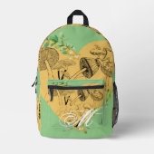 フローラマッシュルームとフログズモノグラム プリントバックパック (正面)