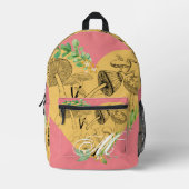 フローラマッシュルームとフログズモノグラム プリントバックパック (正面)
