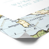 フローラマップトラベルテーマブライダルシャワーウェルカムサイン ポスター (角)