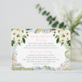 フローラマップピンク旅行テーマベビーシャワー情報 エンクロージャーカード (スタンド正面)