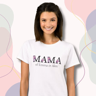 フローラママ文字パーソナライズされたキッズ名ウィメンズ Tシャツ