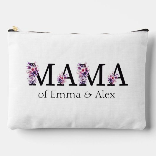 フローラママ文字パーソナライズされたキッズ名 アクセサリーポーチ (正面)