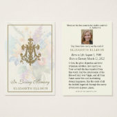 フローラマリアンクロス葬儀祈りの言葉カード (正面&裏面)